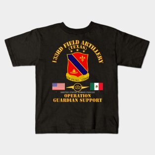 Guardian Support - 133rd Field Artillery Regiment w Border Patrol Kids T-Shirt